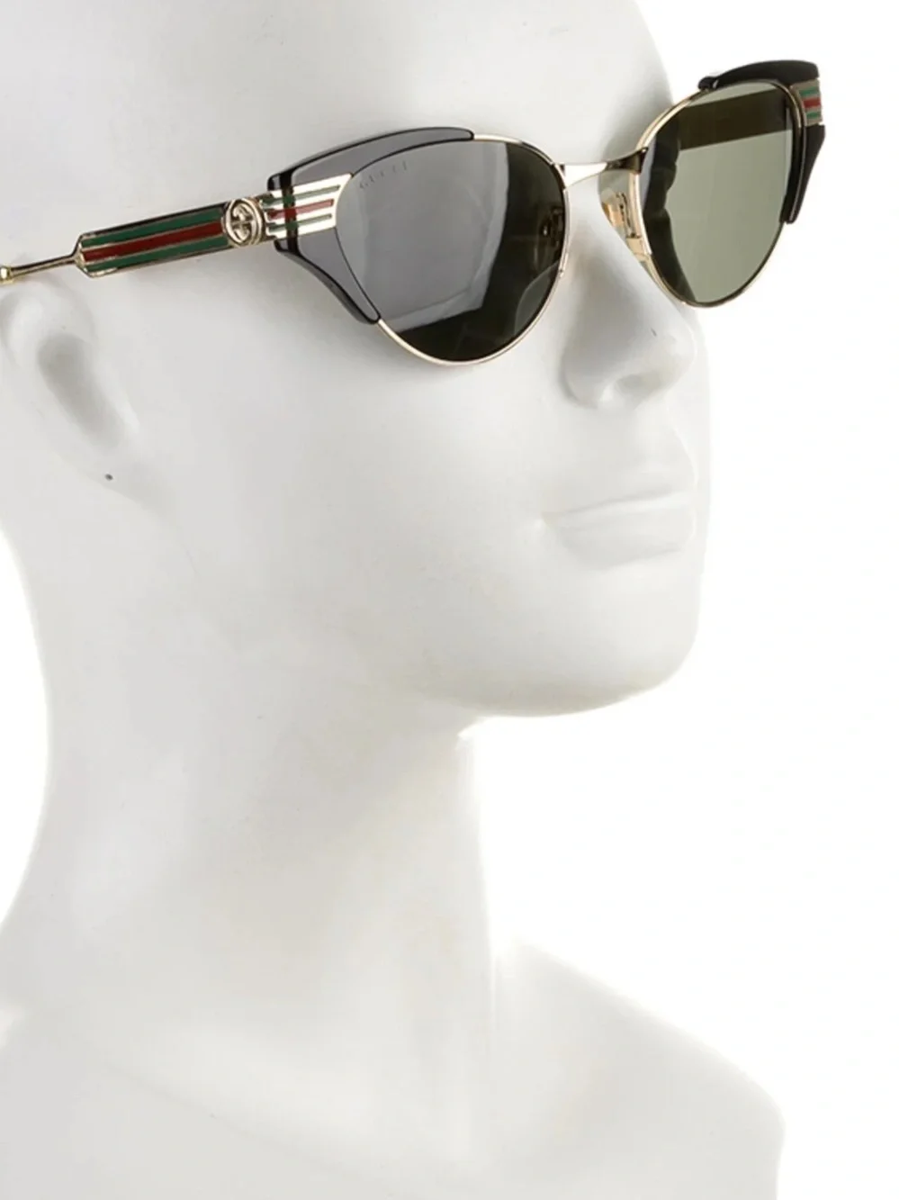 Gucci ☀️ GG0522S SYLVIE Metal & Acetate Cat-Eye Sunglasses, Black - Picture 3 of 8